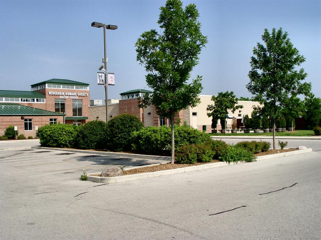 Wisconsin Humane Society Milwaukee Campus and Wildlife Rehabilitation Center front parking lot and building