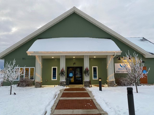 WHS Door County Campus covered in snow